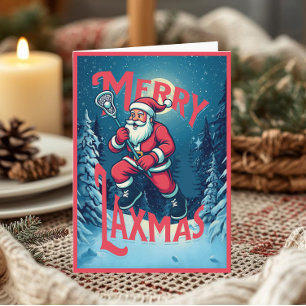 Carte Santa Joyeux Laxmas Lacrosse Photo de Noël