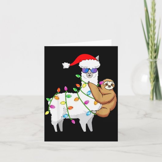 Carte Santa Llama Xmas Funny Llama Sloth Christmas (Devant)