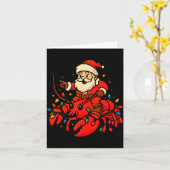 Carte Santa Lobster Christmas Pajama Santa Riding Lobste (Fleur jaune)