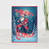 Carte Santa Merry Laxmas Lacrosse Christmas Photo (Devant)