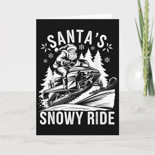 Carte Santa Motoneige Conduite Motoneige Noël  (Devant)