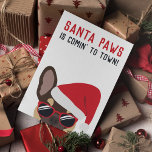 Carte Santa Paws Christmas Brown Tan French Bulldog<br><div class="desc">Père Noël Paws vient en ville ! Ce bulldog français brun et bronzé est prêt pour les vacances de Noël avec un chapeau de Père Noël rouge et bien sûr,  sans oublier les lunettes de soleil élégantes aussi. Différentes options de bulldog de couleur française sont également disponibles.</div>