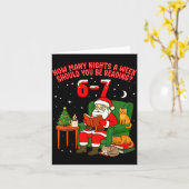 Carte Santa Reading 67 Cat Christmas Six Seven Teacher B (Fleur jaune)