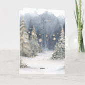 Carte Santa Red Sleigh Reindeer Snow Christmas Trees (Dos)