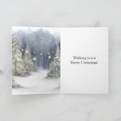 Carte Santa Red Sleigh Reindeer Snow Christmas Trees (Intérieur)