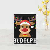 Carte Santa Reindeer Rudolph Xmas Group Costume (Fleur jaune)