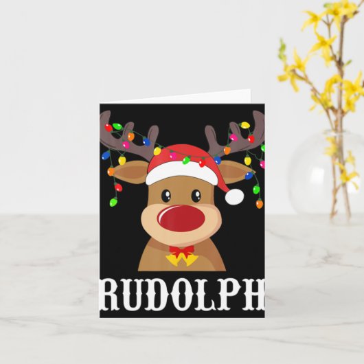 Carte Santa Reindeer Rudolph Xmas Group Costume T Shirt (Fleur jaune)