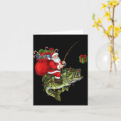 Carte Santa Riding B Fish Christmas Fishing Funny Xmas P (Fleur jaune)