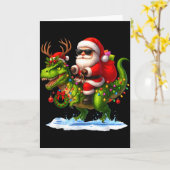 Carte Santa Riding Dinosaur T Rex Christmas Boys Men Xma (Fleur jaune)