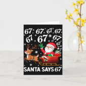 Carte Santa Says 67 Funny Christmas Six Seven Meme Holid (Fleur jaune)