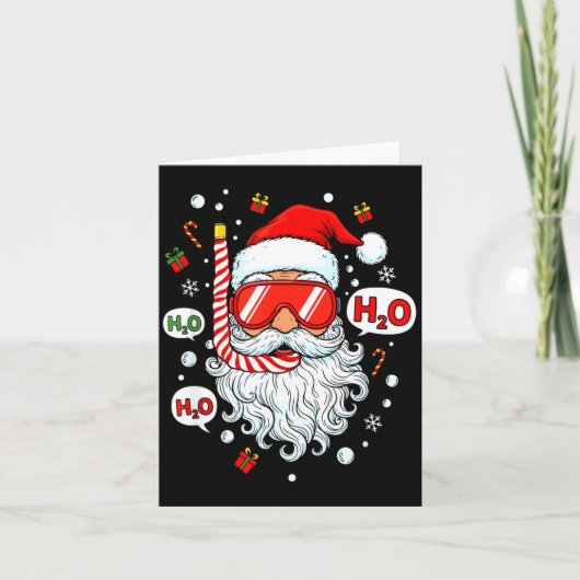 Carte Santa Scuba Diving Equipment Funny Scuba Diver Chr (Devant)