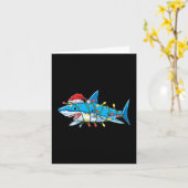 Carte Santa Shark Christmas Lights Sharkma Tree Xmas Bo (Fleur jaune)