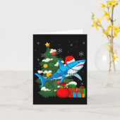 Carte Santa Shark Christmas Lights Sharkma Tree Xmas Bo (Fleur jaune)