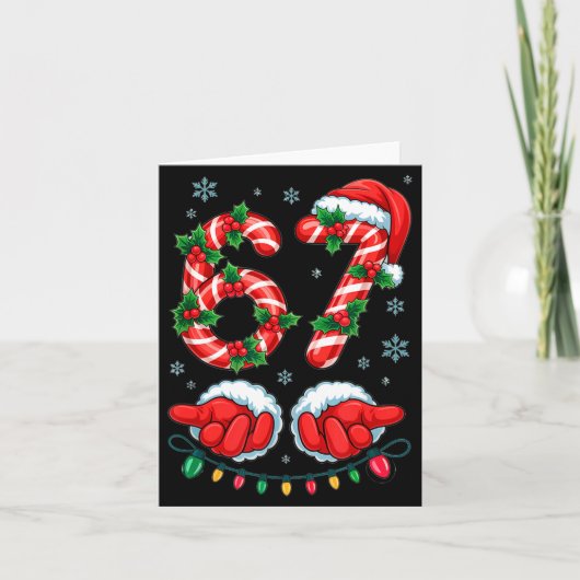 Carte Santa Six Seven 67 Meme Christmas 67 Candy Cane Ki (Devant)
