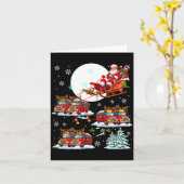 Carte Santa Sleigh Reindeer School Buses Matching Driver (Fleur jaune)