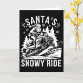 Carte Santa Snowmobile Riding Snowmobiling Christmas (Fleur jaune)