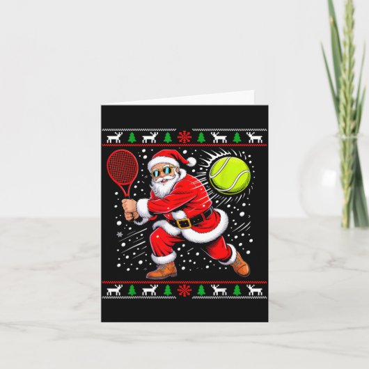 Carte Santa Tennis Player Christmas Xmas Funny Holiday M (Devant)