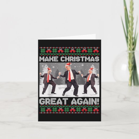 Carte Santa Trump Dance Make Christmas Great Again Ugly (Devant)