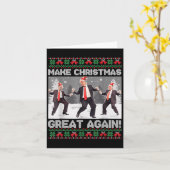Carte Santa Trump Dance Make Christmas Great Again Ugly (Fleur jaune)