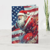 Carte Santa Wishes you a Star Spangled Holiday (Devant)