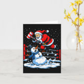 Carte Santa Xmas Snow Lights Wrestling Funny Wrestling C (Fleur jaune)