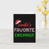 Carte Santas Favori Drummer Cadeau Fun drum Noël Pa (Fleur jaune)