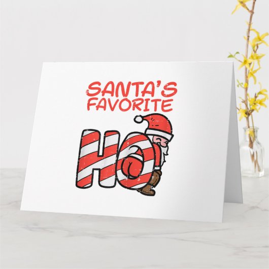 Carte Santas Favori Funny Naughty Noël Adulte Favori Noë (Fleur jaune)
