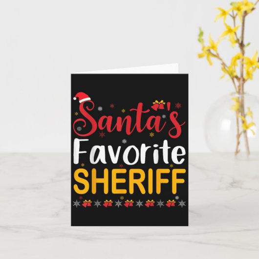 Carte Santas Favori Sheriff Correspondant Famille Pyjama (Fleur jaune)