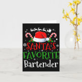 Carte Santa's Favorite Bartender Christmas Party  (Fleur jaune)