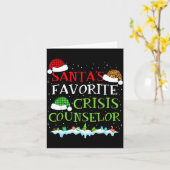 Carte Santa's Favorite Crisis Counselor Fun Christmas  (Fleur jaune)