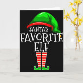 Carte Santa's Favorite Elf Group Matching Family Christm (Fleur jaune)