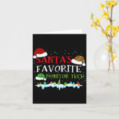 Carte Santa's Favorite Monitor Tech Fun Christmas  (Fleur jaune)