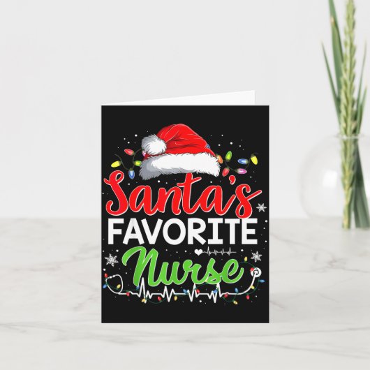 Carte Santa's Favorite Nurse Funny Christmas Nurse Xmas  (Devant)
