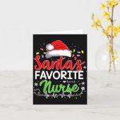 Carte Santa's Favorite Nurse Funny Christmas Nurse Xmas  (Fleur jaune)