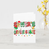 Carte Santa's Favorite Office Staff Christmas Lights San (Fleur jaune)