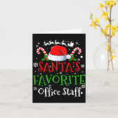 Carte Santa's Favorite Office Staff Christmas Party  (Fleur jaune)