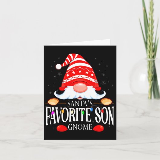 Carte Santas Favorite Son Gnome Matching Christmas Paja  (Devant)