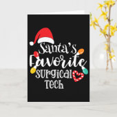 Carte Santa's Favorite Surgical Tech Christmas Lights Sa (Fleur jaune)