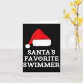 Carte Santa's Favorite Swimmer Christmas Funny Xmas Swim (Fleur jaune)