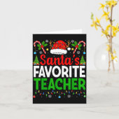 Carte Santa's Favorite Teachers Christmas Funny Christma (Fleur jaune)