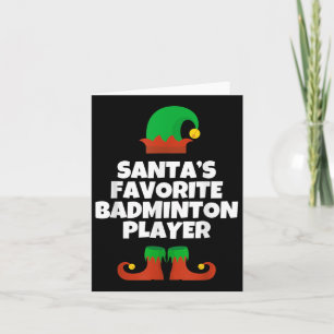 Carte Santas Joueur favori de badminton Casquette de Noë