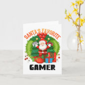 Carte Santas Joueur favori, Jouer ce Noël (Fleur jaune)
