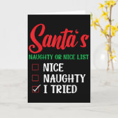 Carte Santa's Naughty Or Nice List I Tried Christmas (Fleur jaune)