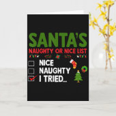 Carte Santa's Naughty Or Nice List I Tried Christmas (Fleur jaune)