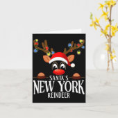 Carte Santas New York Reindeer Funny Xmas Matching Pjs  (Fleur jaune)