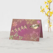 Carte Santa's Reindeer and Snowflakes Card (Fleur jaune)