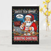 Carte Santas Tech Support_ Rebooting Christmas Funny _4  (Fleur jaune)