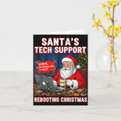 Carte Santa's Tech Suprt_ Rebooting Christmas Funny (Fleur jaune)