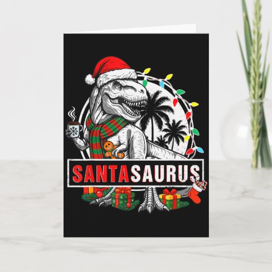 Carte Santasaurus T Rex Dinosaure Drôle Santa Saurus Amu (Devant)