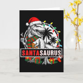 Carte Santasaurus T Rex Dinosaure Drôle Santa Saurus Amu (Fleur jaune)